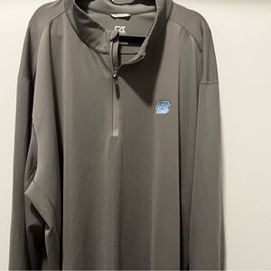 Cutter and Buck NC Tar Heels Grey Long Sleeve Quarter Zip Pullover
